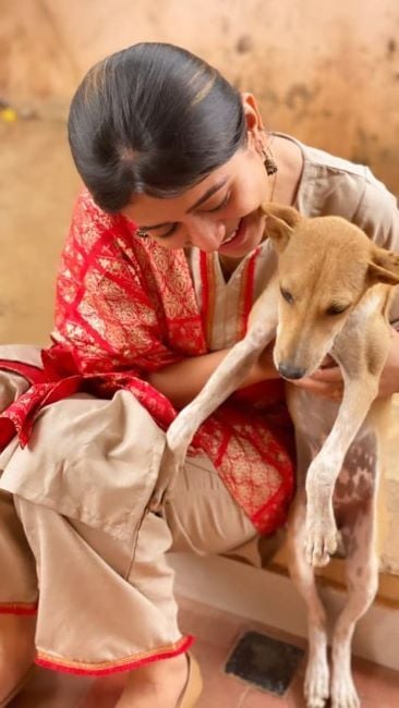 Elina Samantaray with her dog Mowgli