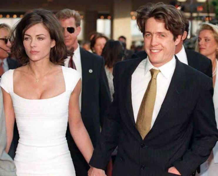 Elizabeth Hurley and Hugh Grant at the premiere of the film 