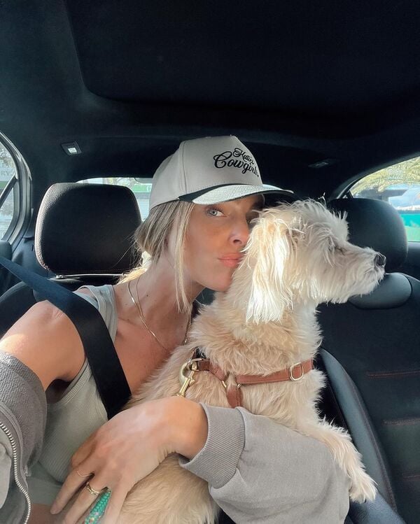 Elizabeth Turner with her pet dog Zoe Peanut Turner