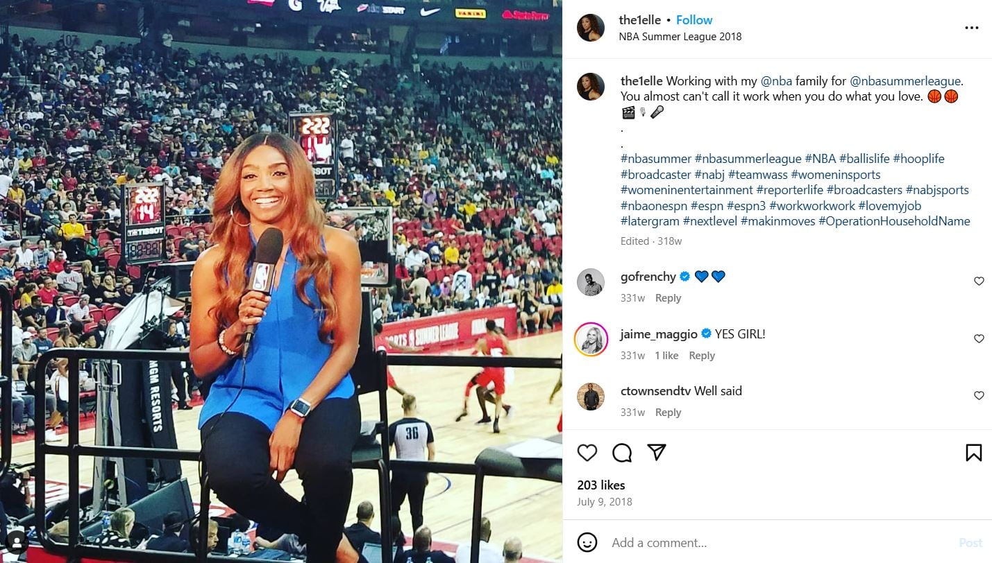 Elle Young while hosting the 2018 NBA Summer League