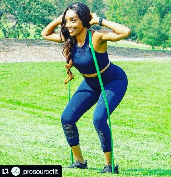 Elle Young while working out