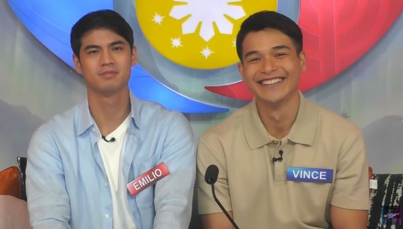 Emilio Daez, along with actor and co-contestant Vince Maristela, in a still from the reality show 