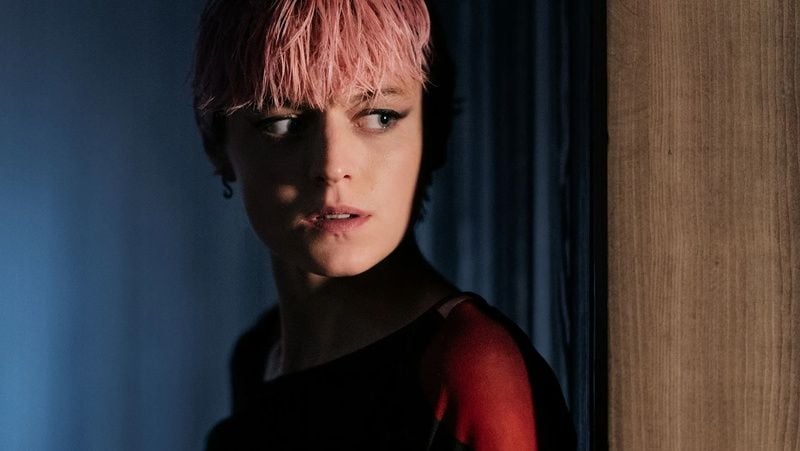Emma Corrin in a still from the American psychological mystery thriller TV series titled 