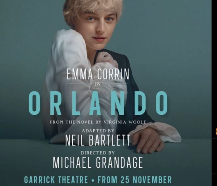 Emma Corrin on the poster of the theatrical play titled 