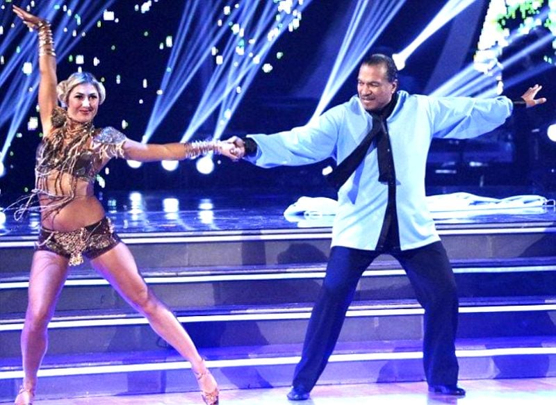 Emma Slater and former actor Billy Dee Williams while performing on the show 