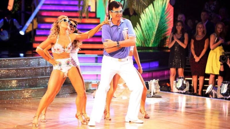 Emma Slater while performing with Michael Waltrip on the show 