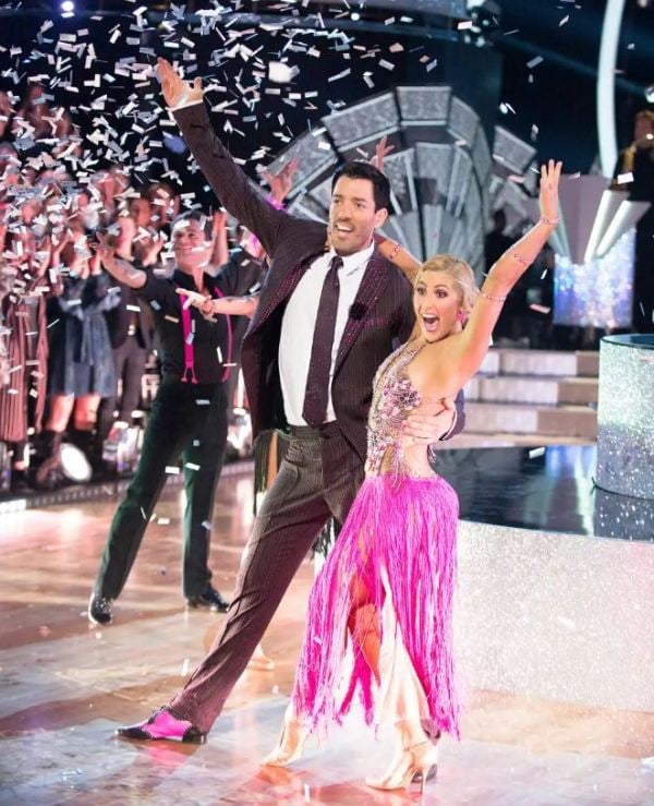 Emma Slater while performing with reality television personality Drew Scott on the show 