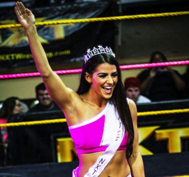 Erika Hammond (as Veronica Lane) after being announced as 