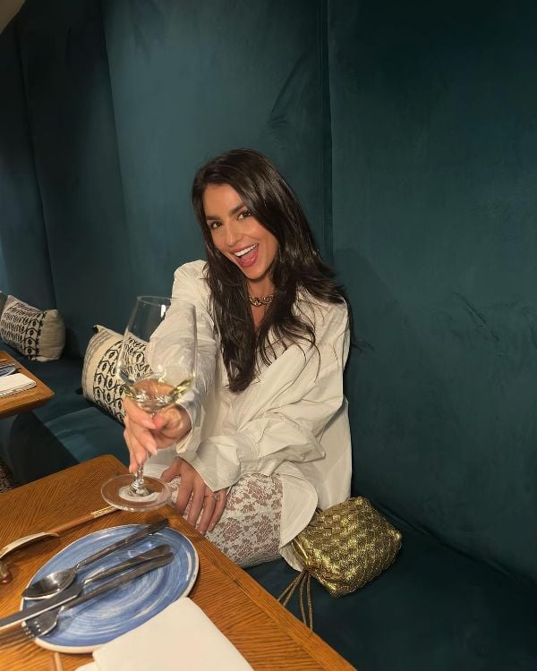 Erika Hammond while having wine