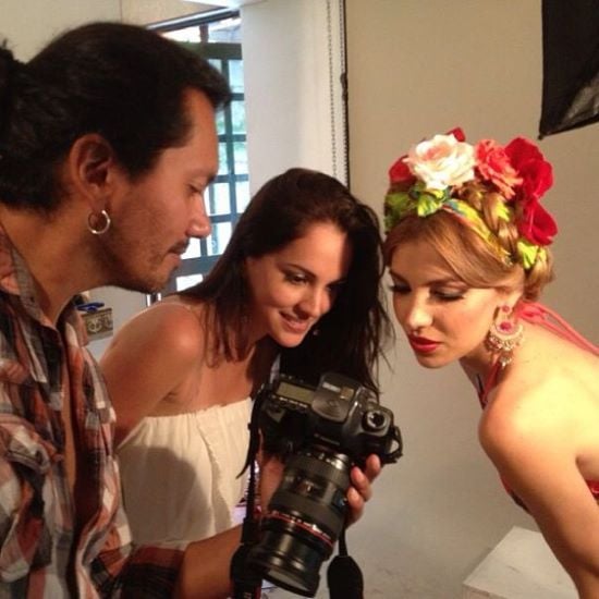 Erubey de Anda during a photo shoot as a model