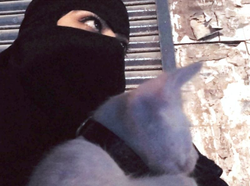 Eva B with her cat, Simba