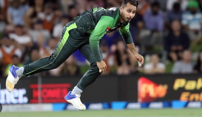Faheem Ashraf during the ODIs (One Day Internationals) against Zimbabwe at the Queens Sports Club in Bulawayo