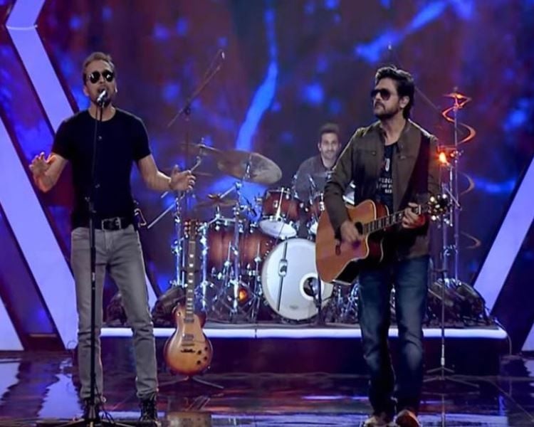 Faisal Kapadia (right) performing with his music band Strings