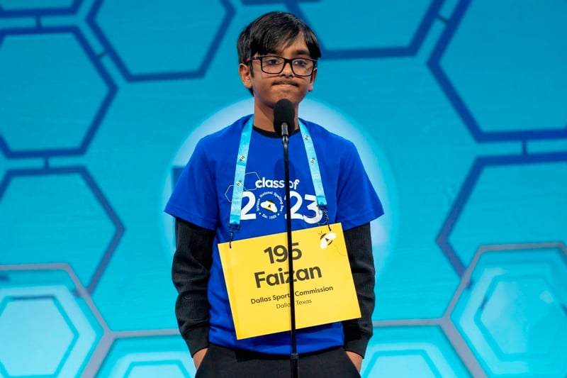 Faizan Zaki at the 2023 Scripps National Spelling Bee