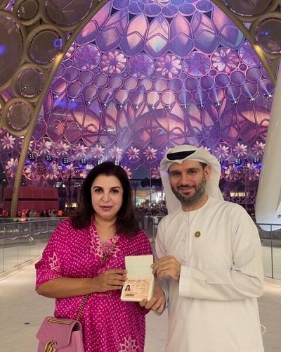 Farah Khan with her UAE Golden Visa