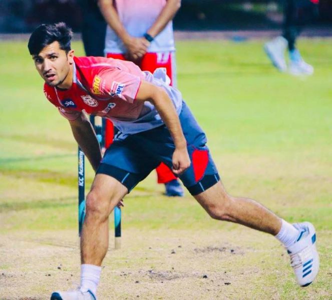 Fazalhaq Farooqi as a net bowler for Punjab Kings in 2020 IPL season