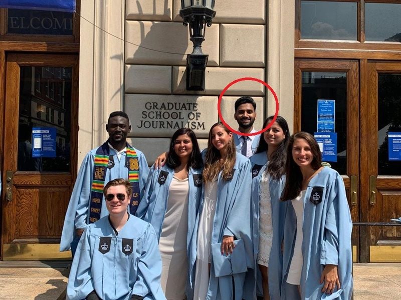Fazil Khan with his friends while studying in Columbia University