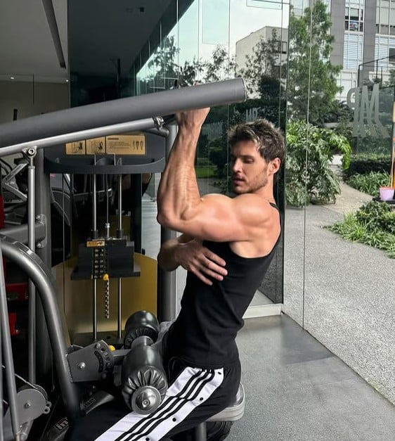 Fede Dorcaz during a gym session