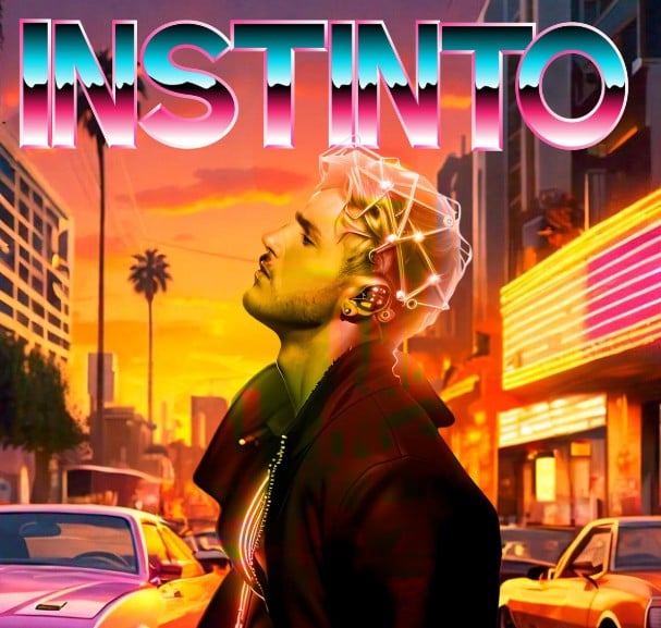 Fede Dorcaz on the poster of his debut album, Instinto