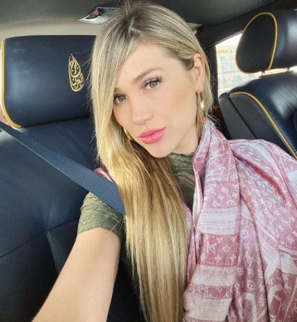 Fernanda Gómez in a Louis Vuitton scarf