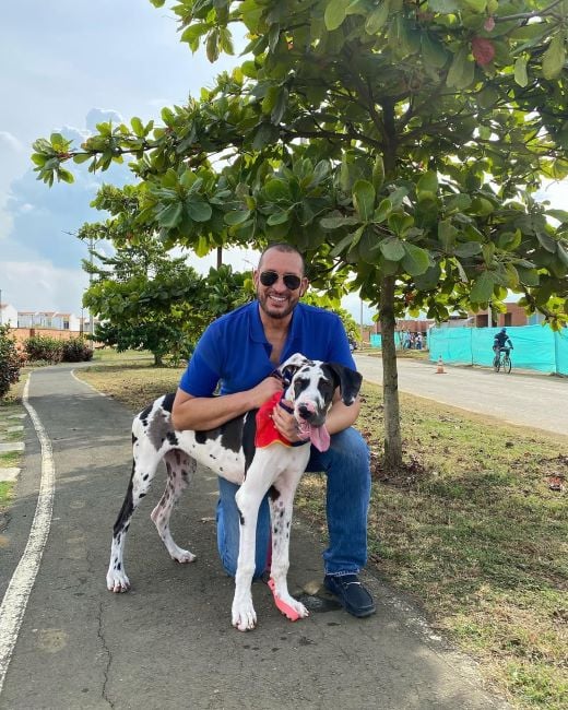 Fernando Solorzano with a Great Dane