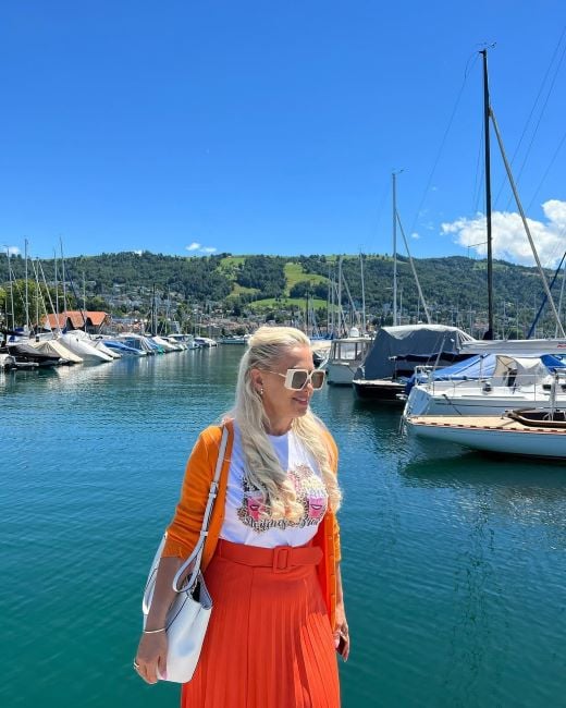 Fevzije Berani during her trip to Switzerland
