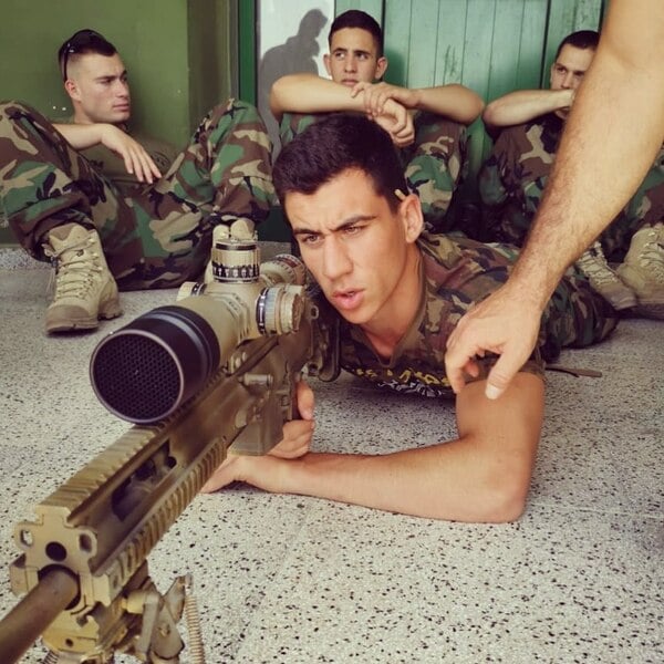 Fidias Panayiotou in his military training