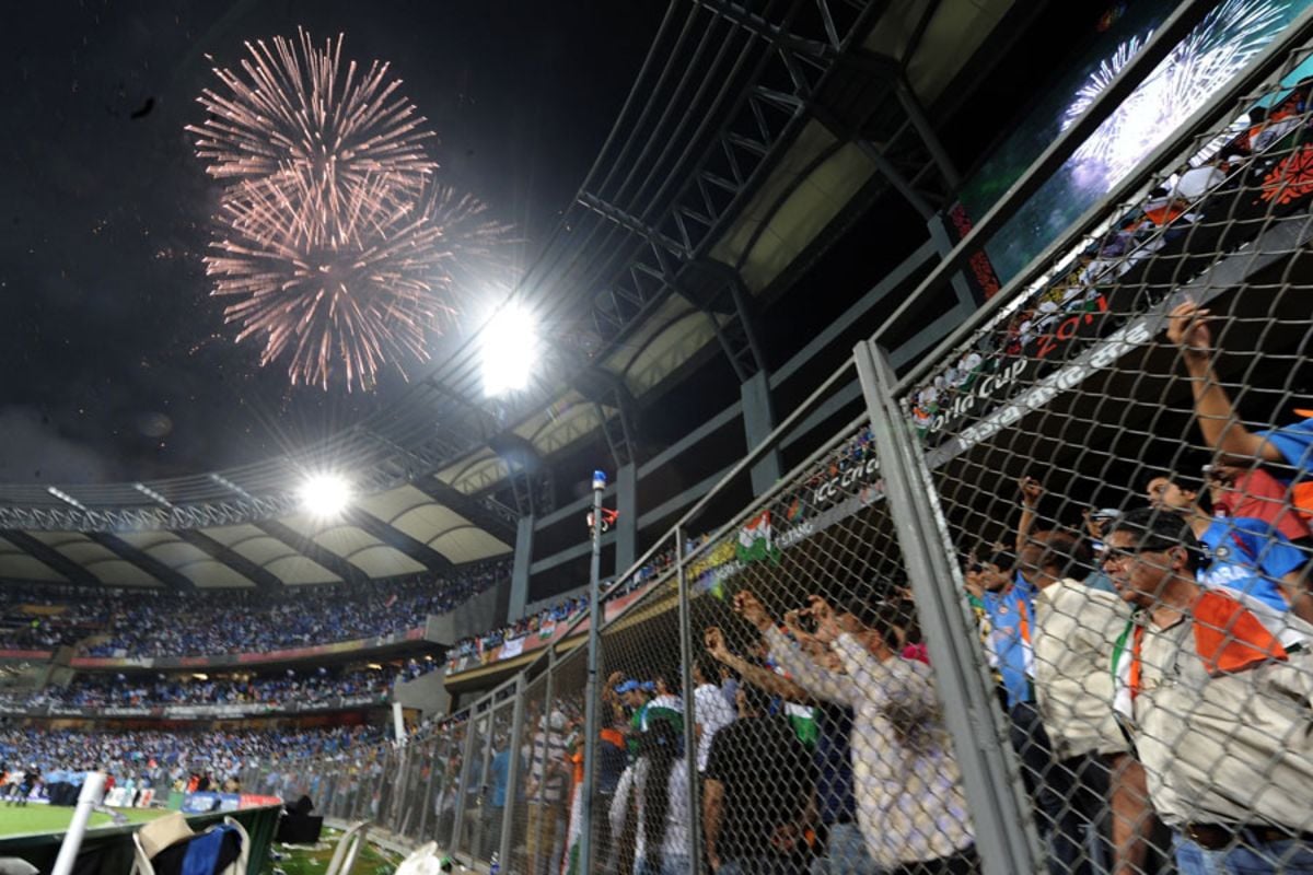 Firework at Wankhede Stadium after India winning the 2011 Cricket World Cup