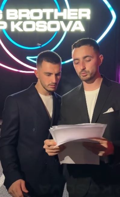 Fitim Sylejmani with Laurent Krasniqi in a still from Big Brother VIP Kosova