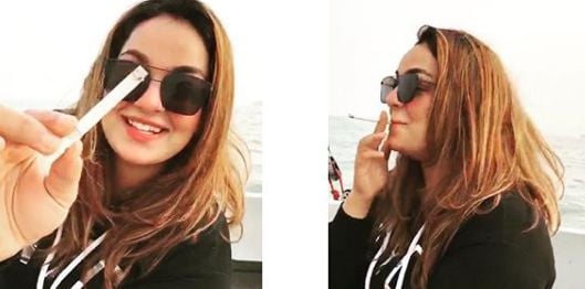 Fizah Khan smoking