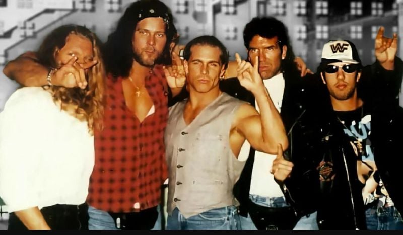 From Left to Right - Triple H, Kevin Nash, Shawn Michaels, Scott Hall, and Sean Waltman