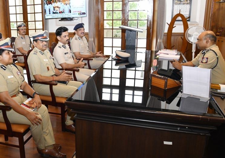 G Venkataraman during an event with other police officials