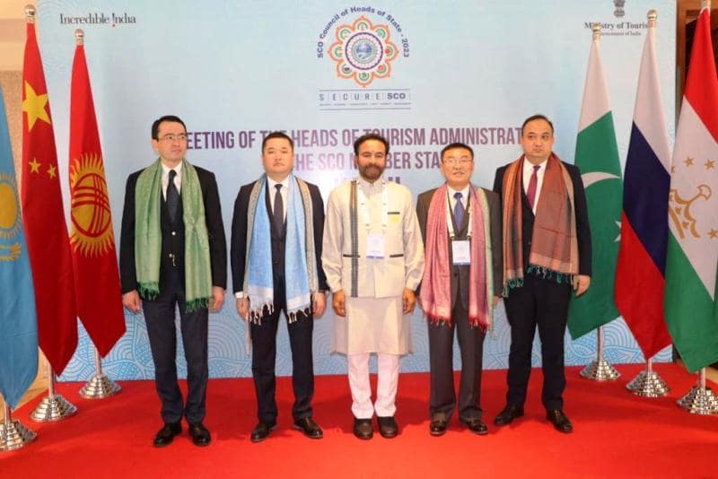 G. Kishan Reddy with the delegates from different countries at the SCO Summit