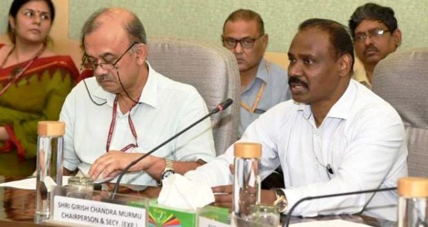 GC Murmu during a press conference
