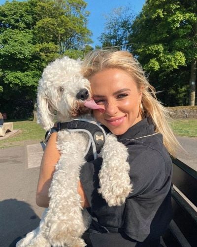 Gabby Allen with her pet dog Oscar