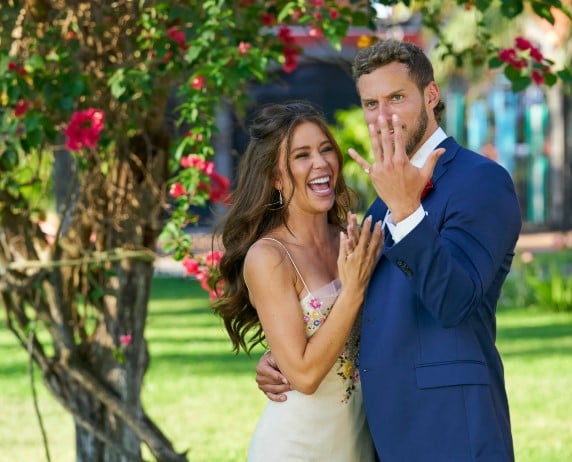 Gabby Windey with Erich Schwer on their engagement day