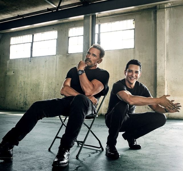 Gabriel Luna and Arnold Schwarzenegger
