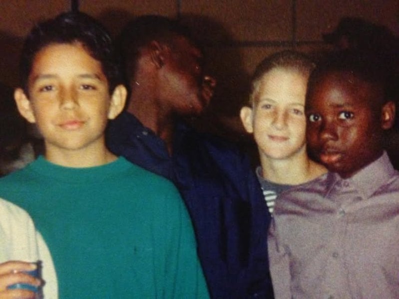 Gabriel Luna with his friends Bruce, Billy, and Jeffrey (his best friend in elementary) at his 5th grade graduation