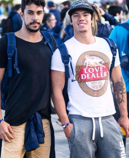 Gabriel Yoshimoto (right) when he was studying in the USA