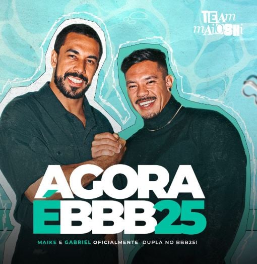 Gabriel Yoshimoto with Maike Cruz (left) as a team in Big Brother Brasil 25