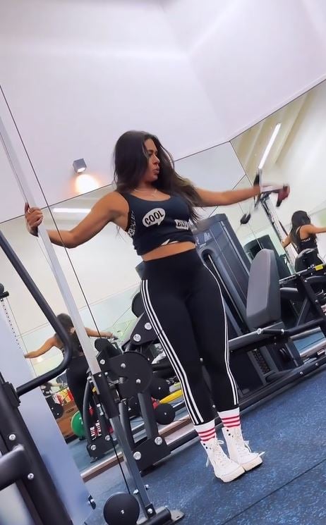Galilea Montijo during her workout session