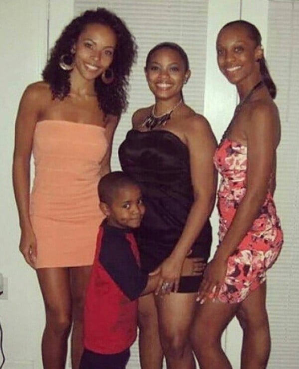 Galina Becker (extreme left) with her friends during her modelling days