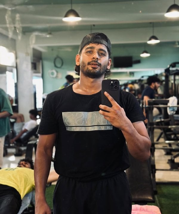 Ganapathi S. Poduval during a workout session at a gym