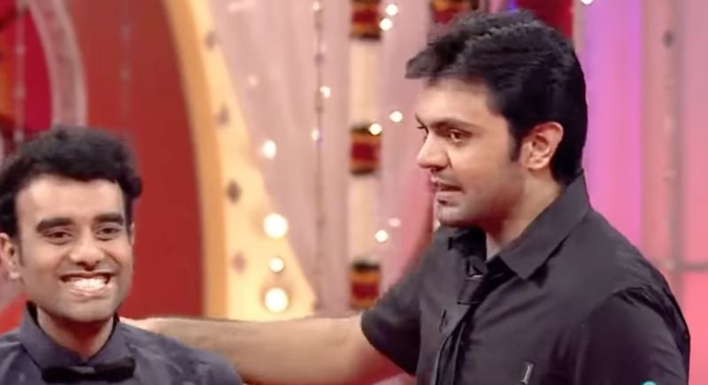Ganesh Venkatraman (right) in a still from the reality game show titled 