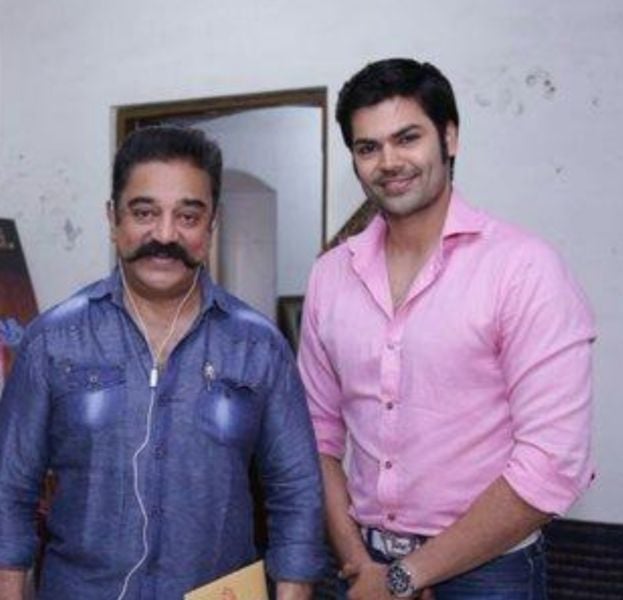 Ganesh Venkatraman with Indian actor Kamal Haasan