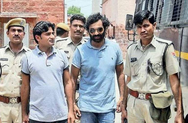 Gangster Subhash Baral (left) with Anand Pal Singh