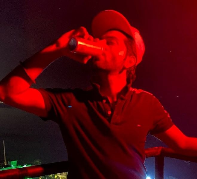 Gaurav Sareen drinking beer