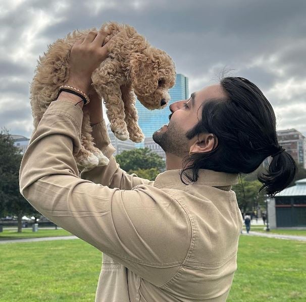 Gaurav Sareen with a puppy