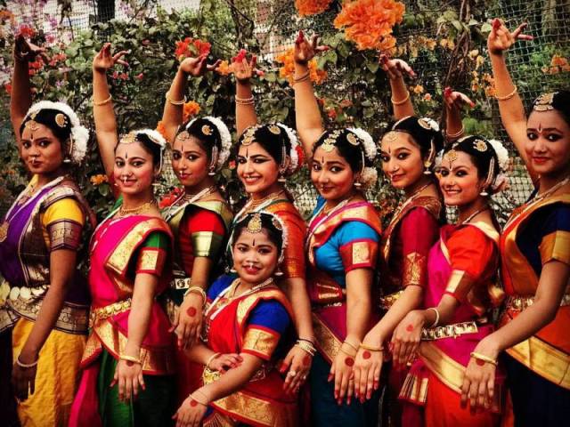 Gauri Ingawale with her Bharatanatyam team