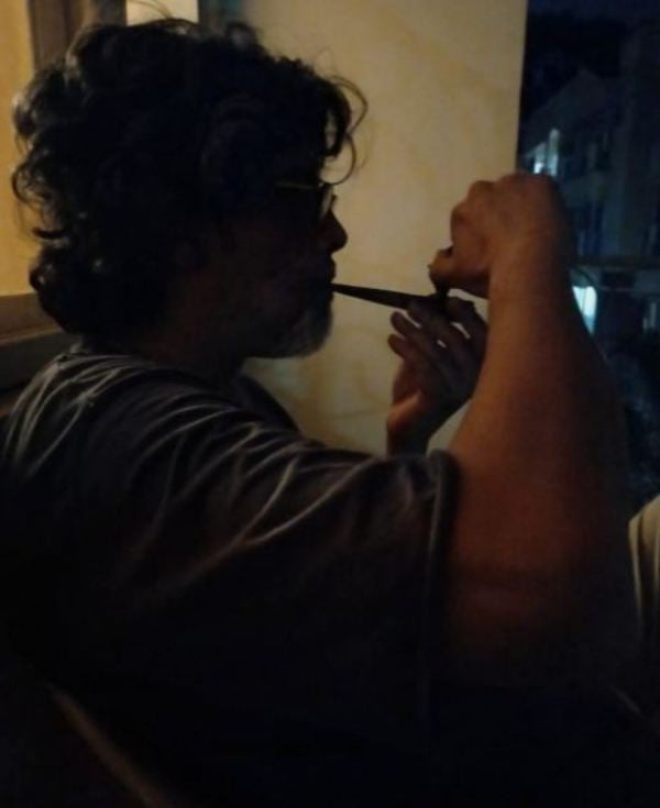 Gautam Benegal smoking